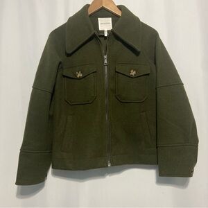 Avec Les Filles Dark Green Zip-Up Jacket Sz Small